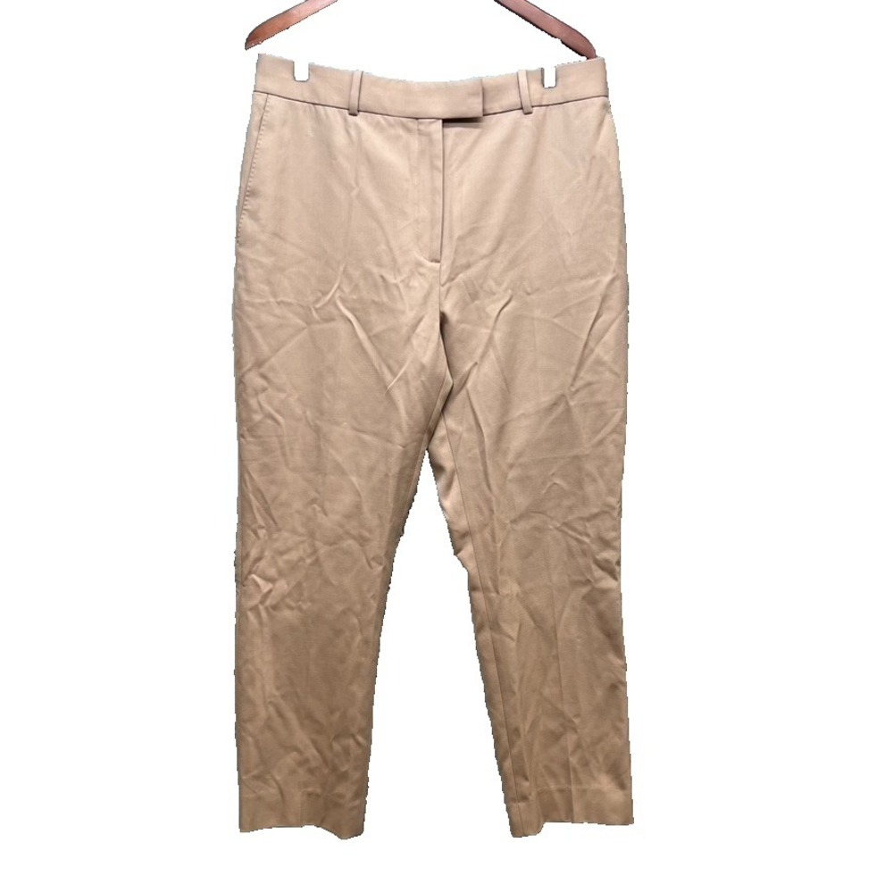Reiss Marlie Dress Pants Womens 12 Beige Wool Slim Ankle Business Career Teacher